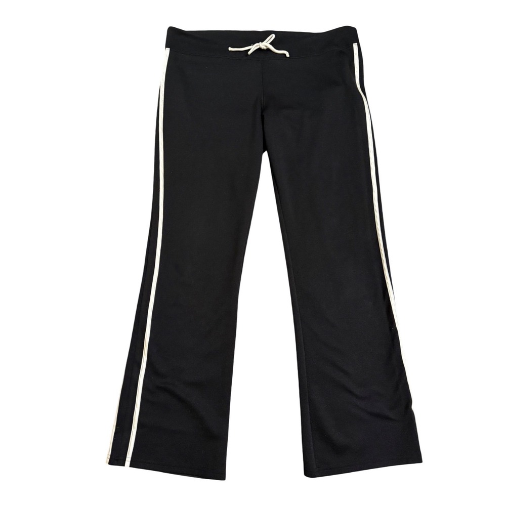 Marithe Francois Girbaud Womens XL Black Track Pants Gothic Logo Y2K Flare